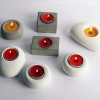 

oval concrete candlestick molds silicone plaster mold gypsum candle holder mold