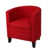 Red Leather Restaurant Furniture Ring Back Sofa