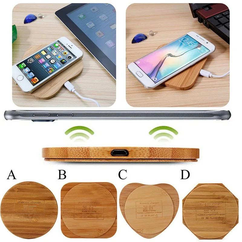 
wooden qi wireless charger pad for iPhone 12 pro X XS Max XR 8 Samsung S20 S10 note10 wireless charger 