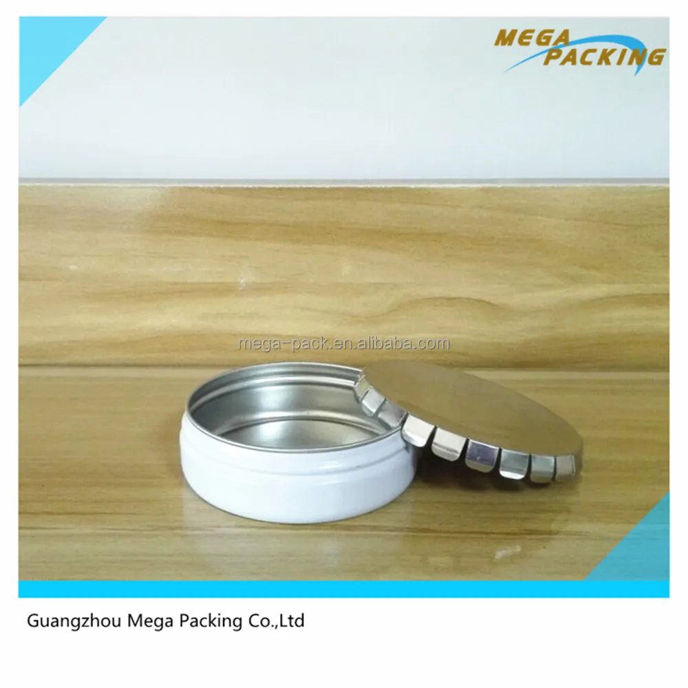 
Small metal round tin cans box for mints/pills/candy with Click Clack 