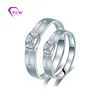 Custom design solid 18K white gold couple ring man lady lab created moissanite diamond