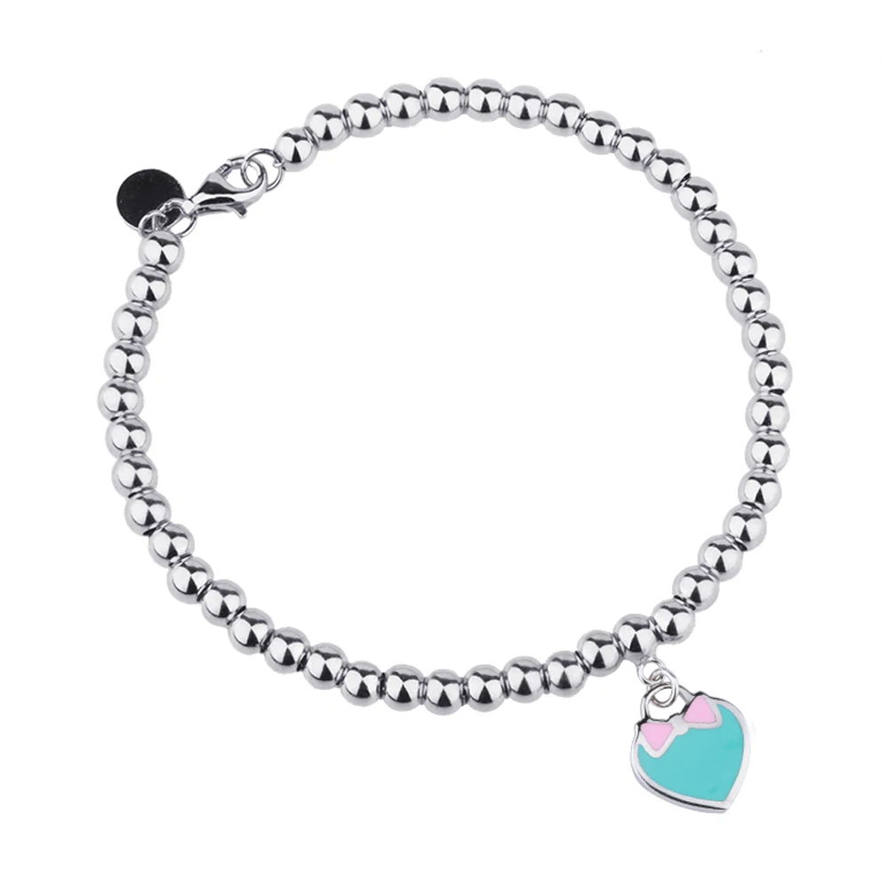 

Fashion 925 sterling silver heart shape pendant bracelet