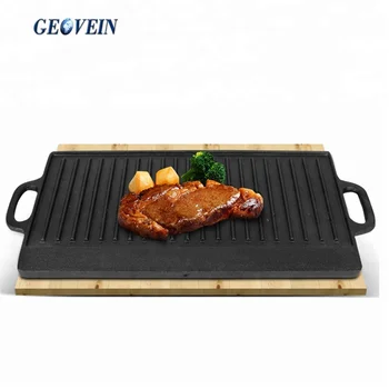 Induction Stovetop Griddle Cast Iron Reversible Double Sided