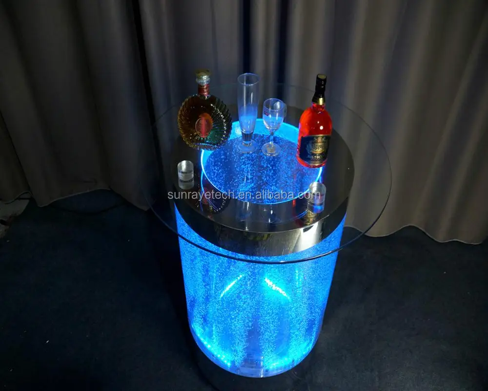 Mobile And Movable Round Bar Table Water Bubble Table For Ktv
