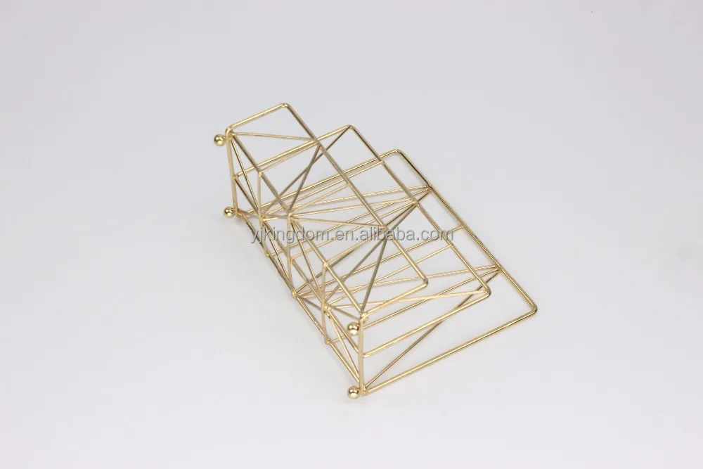 
oem 550-25 office organizer gold metal wire desktop letter sorter holder 