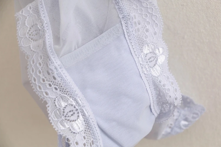 Low waist breathable young girls underwear sexy lace mesh transparent ladies panties