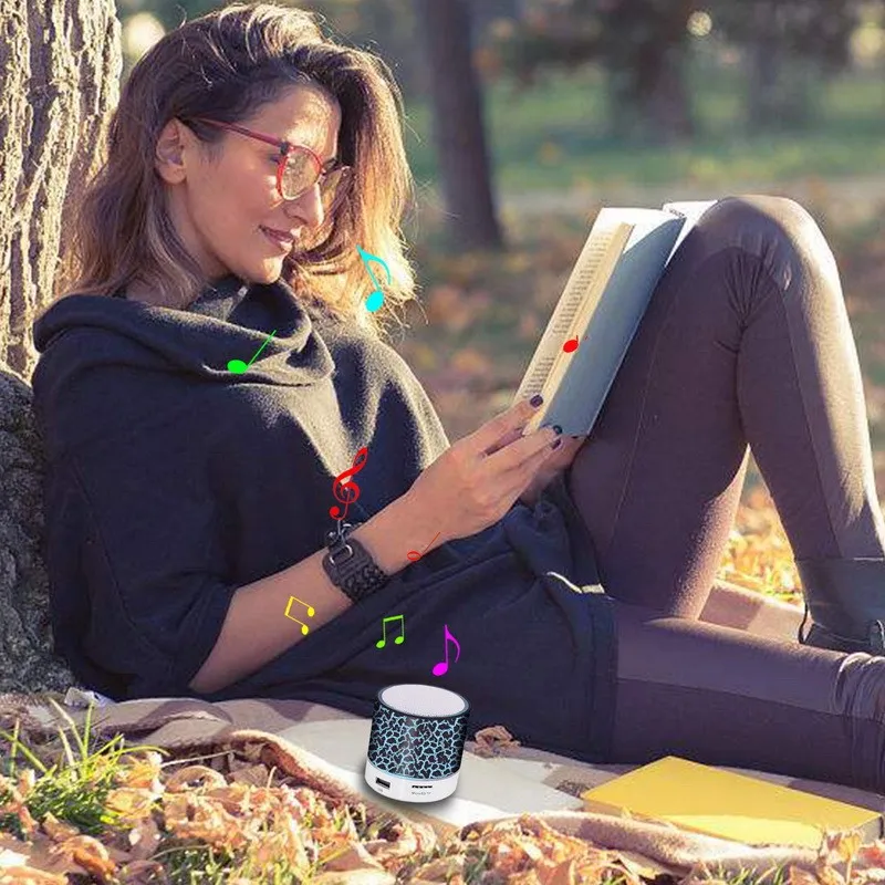 Wireless Speaker Stereo Sound Hands free Call Mini Portable LED Light Speaker Subwoofer Loudspeakers Music Audio For iPhone - ANKUX.COM