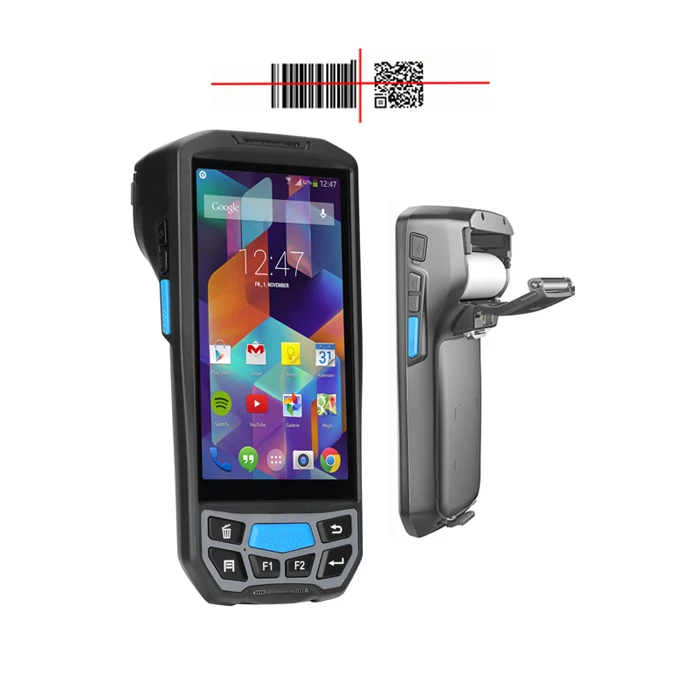 

Shenzhen rugged Mobile pos android payment terminal with receipt printer mini supermarket barcode scanner 1D 2D bar code reader