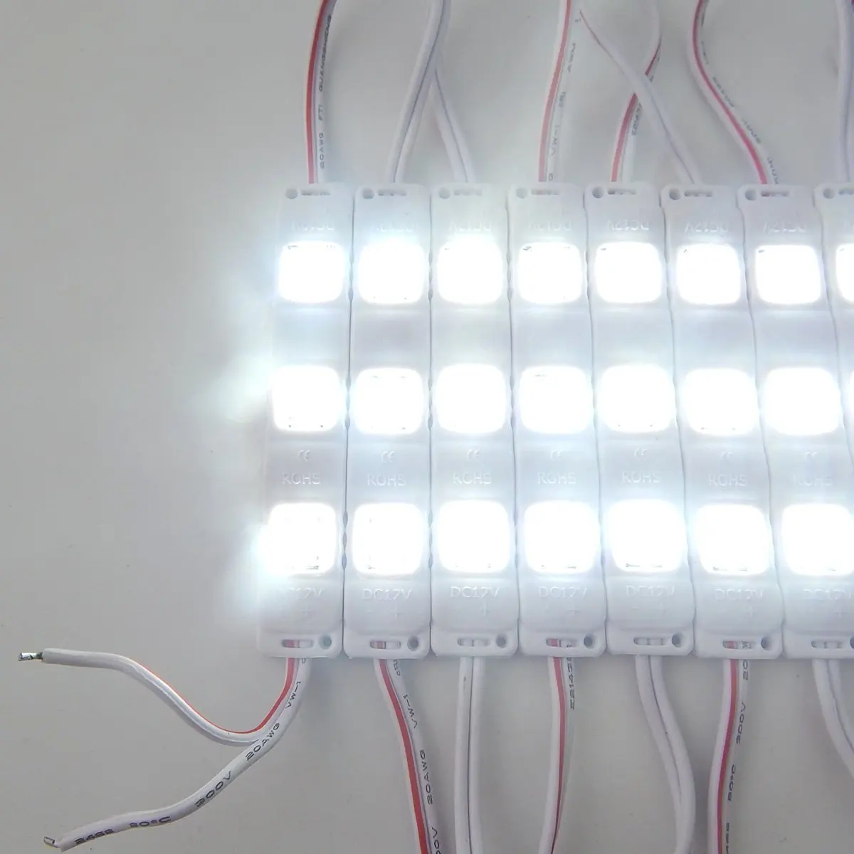E-Age 100pcs/lot Waterproof 5050 LED Module 3 Led Chips Day White Lighting