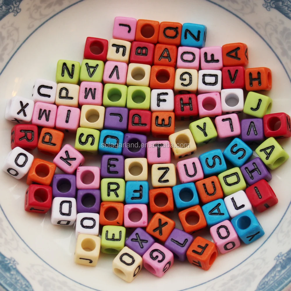 Cube Silicone Beads Letter Square Dice Letter Beads For Key - Temu