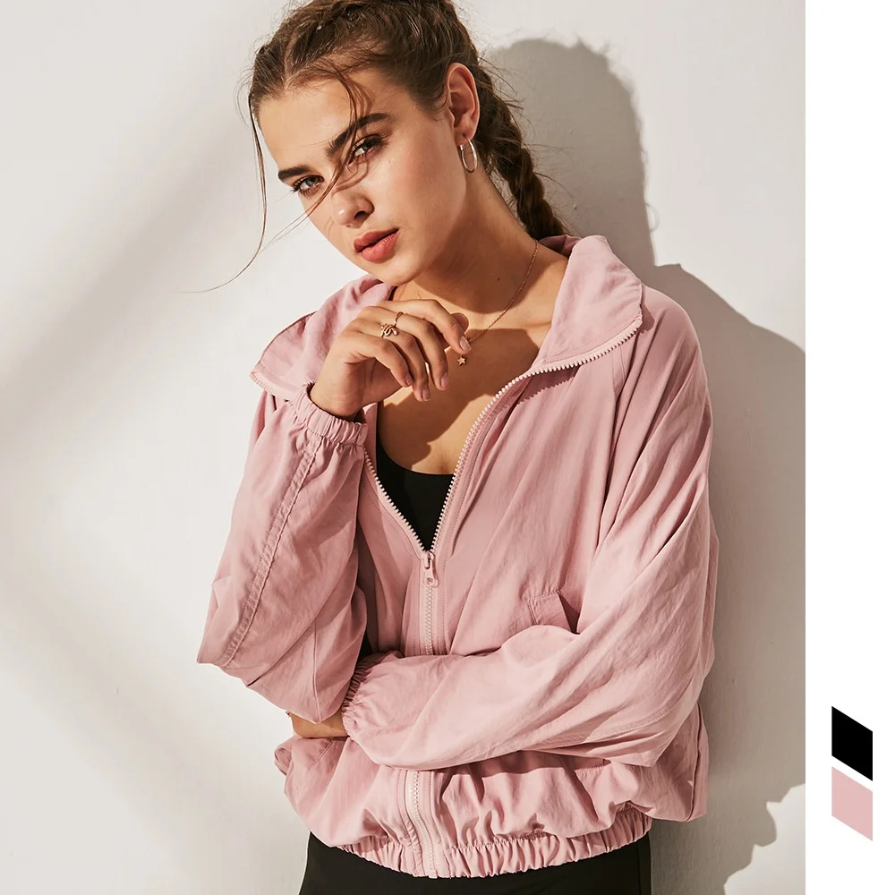2019 New Autumn High Elastic Running Tops Sportswear Woman Athletic Long Sleeves Sport Hoodie Zipper Jacket