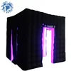 3 doors Led Lighting Cube Black Inflatable Tent For Event