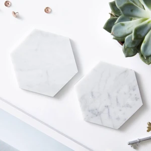 Image of White carrara marble coaster