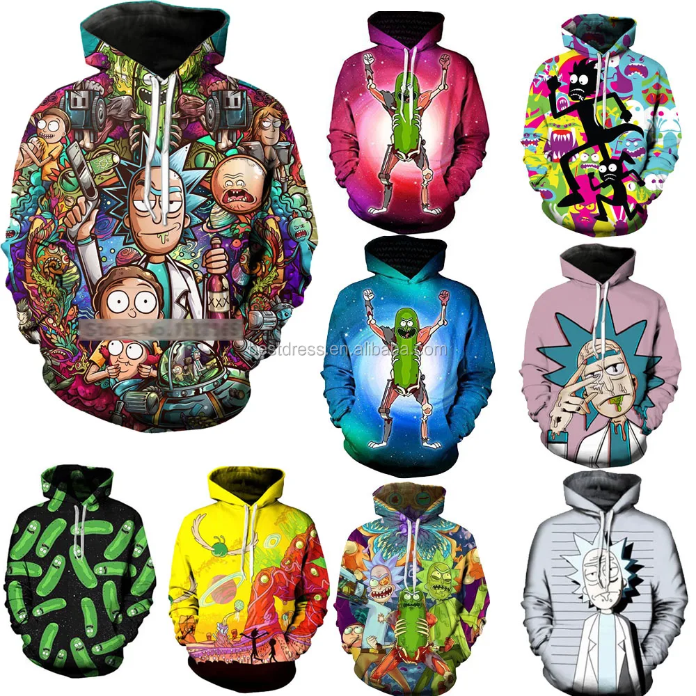 ecowalson Custom made Fashion Rick and Morty 3D Print Women/Men Pullover Hoodie Sweatshirt Jumper