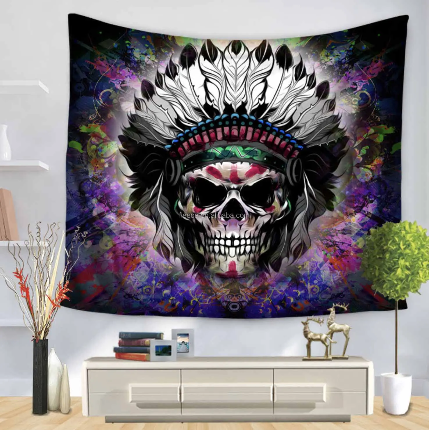 Different Size Large Lovely Sugar Terrifying Skull Wall Tapestry For