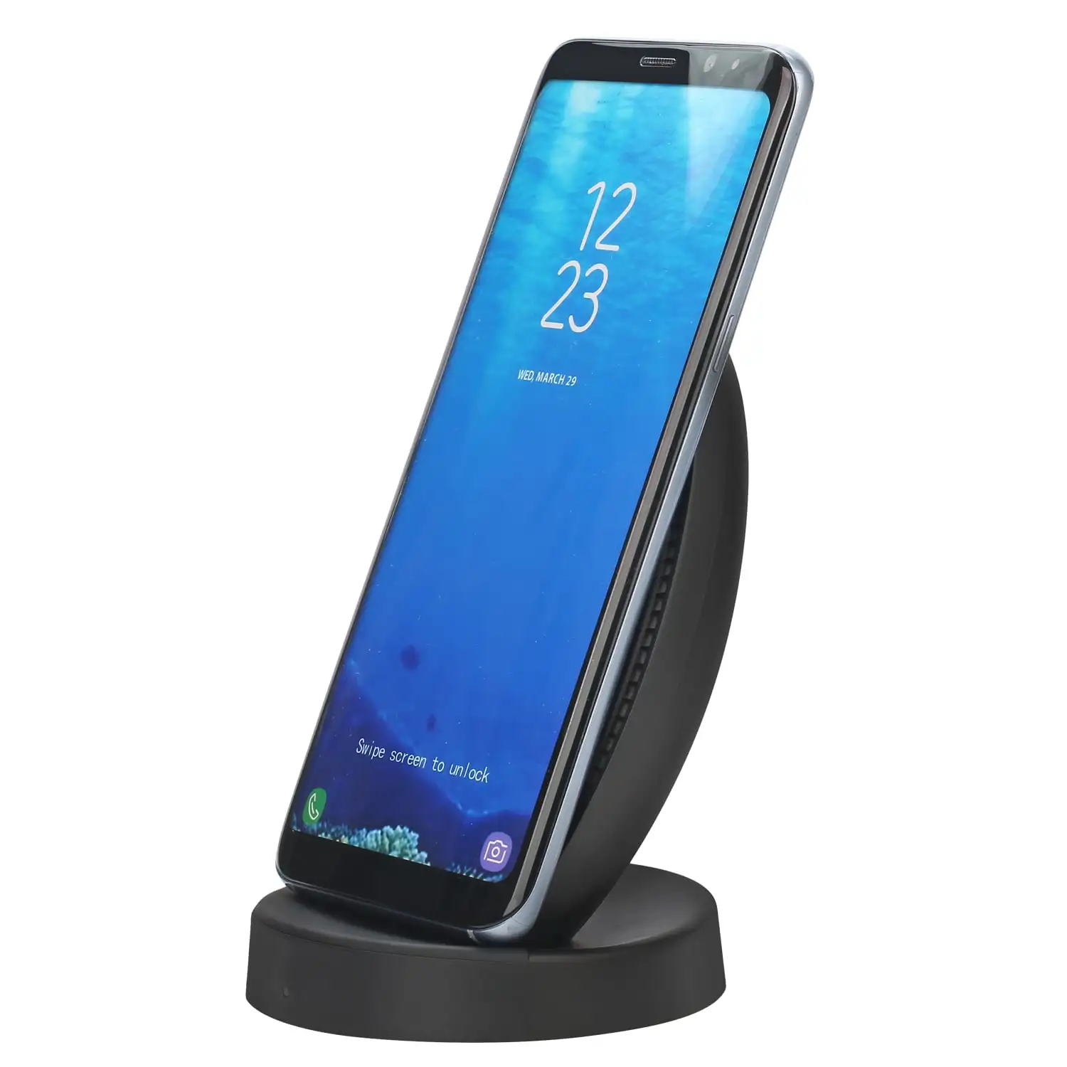 

for iphone and for samsung smart cell phone Two coils fast phone wireless charging 10w 15w fast charging stand, Black