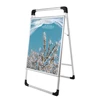 T-Sign Snap Open Aluminum A-Frame Sidewalk Sign for 24" x 36" Poster, Includes White Dry Erase Surface