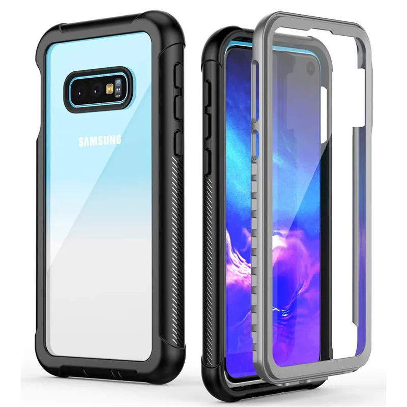 

Defender Wireless Charging Anti-Scratch Rugged Clear Back Panel Built-in Curved Screen protector Cover Case for Samsung S10 plus, Just as following photos