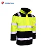 Winter reflective high visibility security jacket safety waterproof parka with pocket