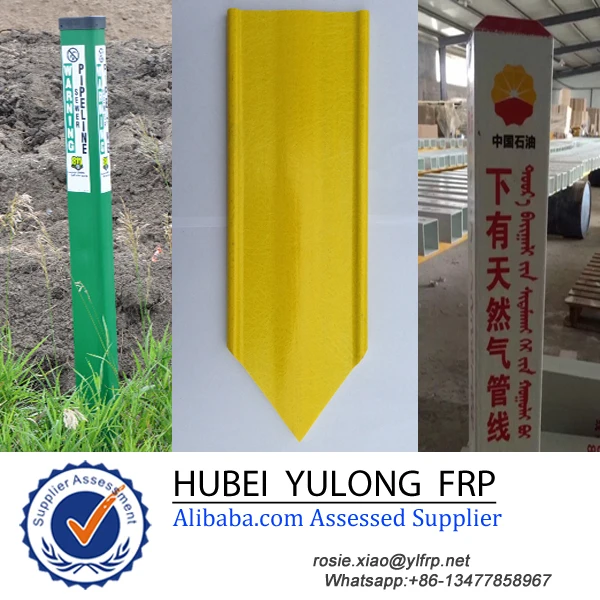 Fiberglass Composite Pipeline Marker Post For Buried Optic Cable