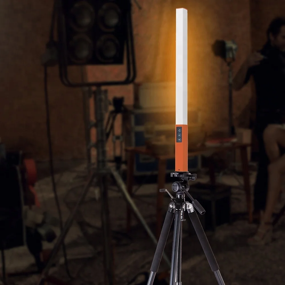 

High Lumen Bi- Color Portable Size Handheld Rechargeable Battery Remote Control Studio LED Photography Light, Orange+white