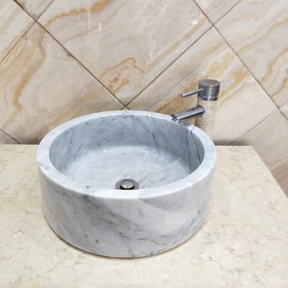 石材水槽,卡拉拉白色大理石洗手盆,石材大理石洗手盆浴室水槽