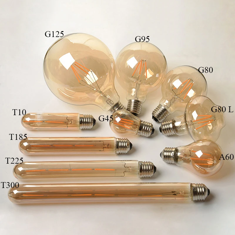 Wholesale 2W 4W 6W 8W Antique Retro Vintage LED Edison Bulb Filament Light 110v 220v 12v 24v LED Bombillas Lamp Edison led bulbs