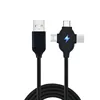 Promotion Gifts Fast Charging Multi Function 3in1 LED Light Cable Colorful Nylon Braid USB Cable