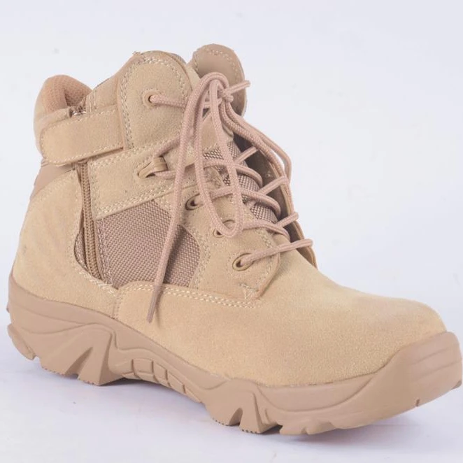 military desert boots with zipper