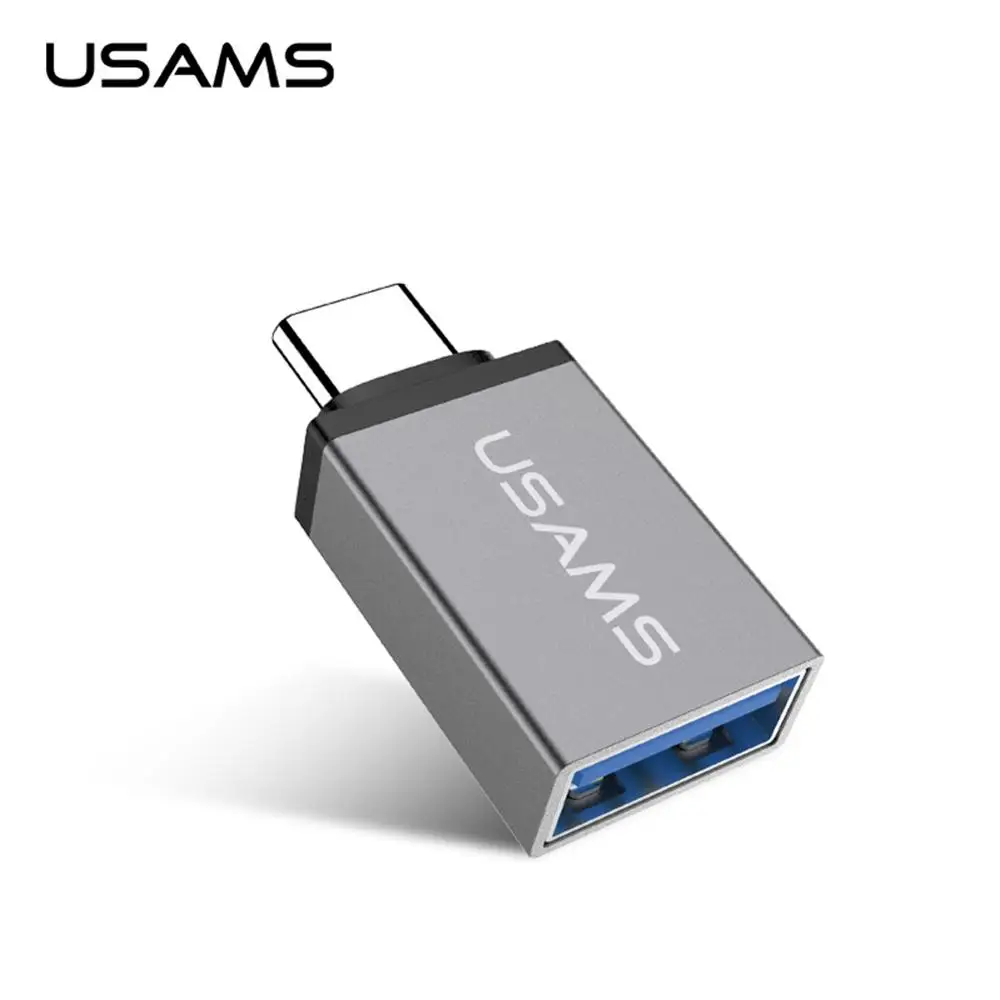 USAMS SJ028 Metal USB Type C Male to USB 3.0 Female Type C Converter Adapter OTG Function for Samsung Galaxy S10 S10 Plus