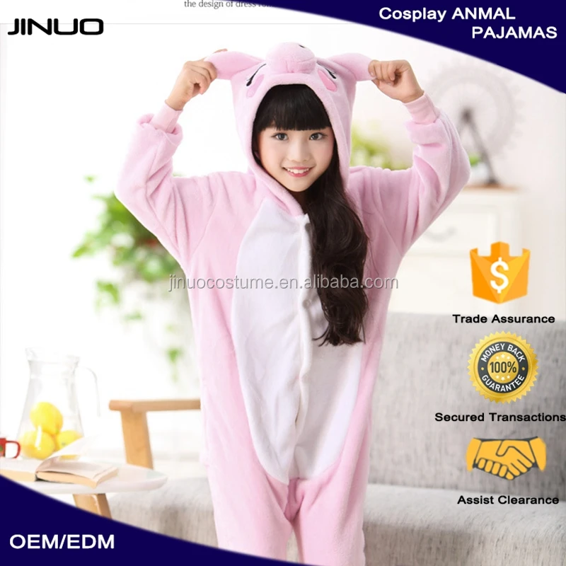 
wholesale checkout kids unisex overall animal onesie pajamas with hood 