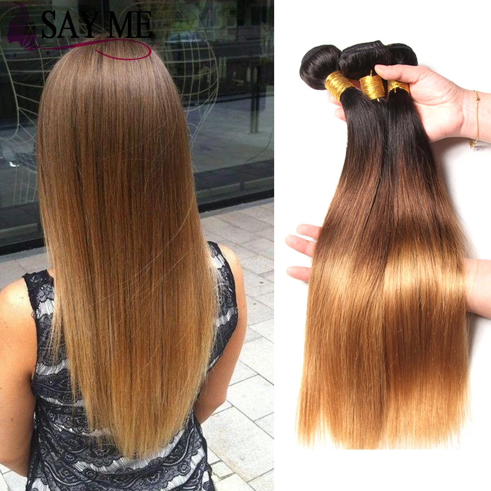 

Tangle Free No Shed 100% Human Hair Weaving Ombre Brazilian Straight Braiding Hair Extensions