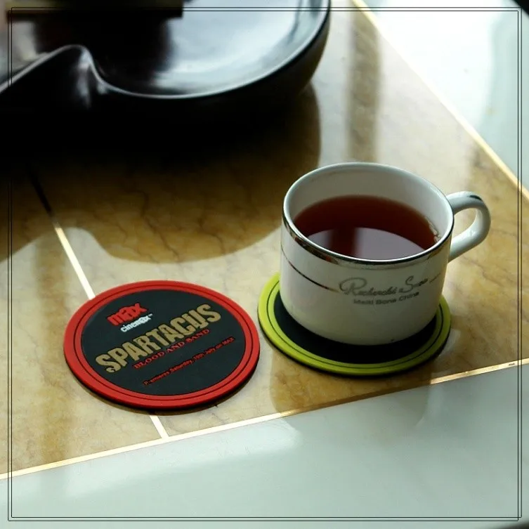 Factory Supplies Eco-friendly Pvc coaster with Custom Embossed 2D logo ...