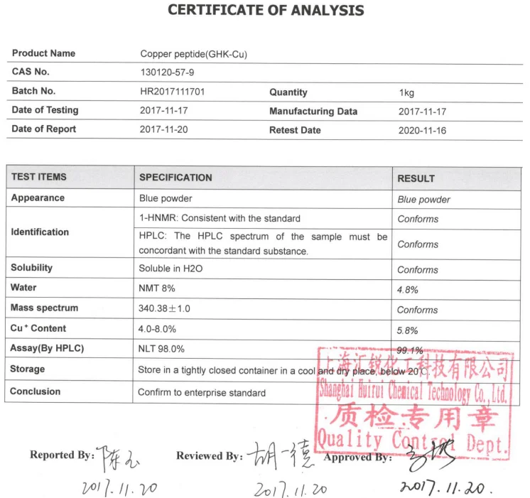 Anti Aging Copper Tripeptide-1,Copper Peptide Ghk-cu - Buy Copper ...