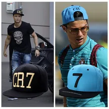 2 Colors 2015 Cristiano Ronaldo CR7 Black Blue Baseball Caps hip hop Sports Snapback Football hat chapeu de sol bone Men women