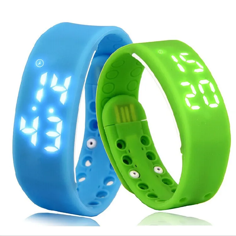 

Time Calorie 3D pedometer Silica smart band Temperature Sleep Monitor led watch W2 sport smart bracelet fitness tracker, Red;yellow;blue;green;pink;white;black etc