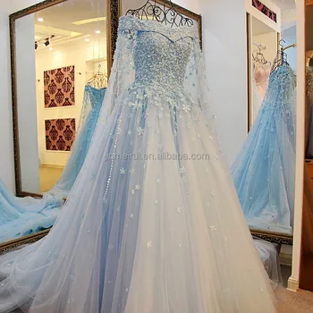 light blue bridal gown