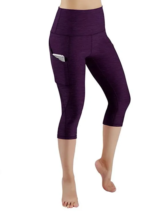 Custom Pocket Capri Pants Woman High Waisted Yoga Wear Workout Gym