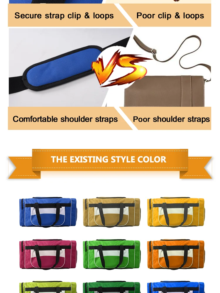 BSCI Sedex 4P Promotion Men Sport duffel Polyester Travel Bag PT-TB01