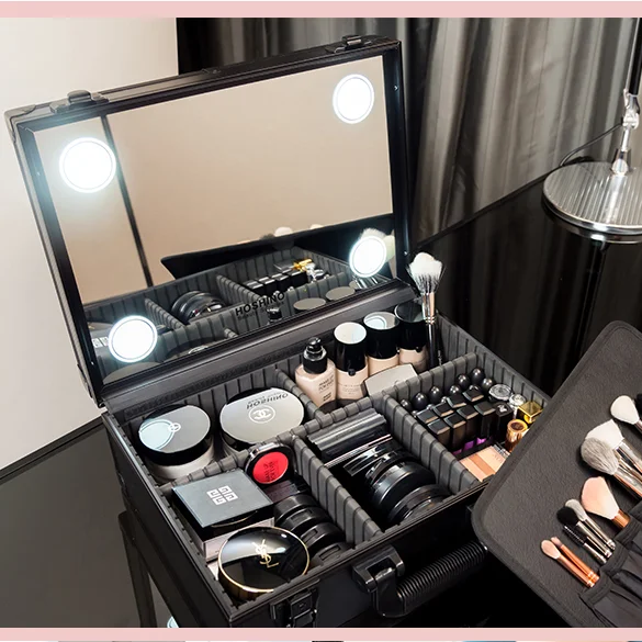 Portable Led Makeup Box Cosmetic Case - Buy Led Makeup Box,Led Cosmetic ...