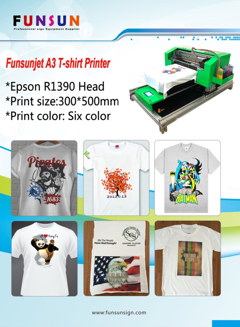 Cheap Tshirt Print Machine A3 Tshirt Printer With R1390s Dtg Printing