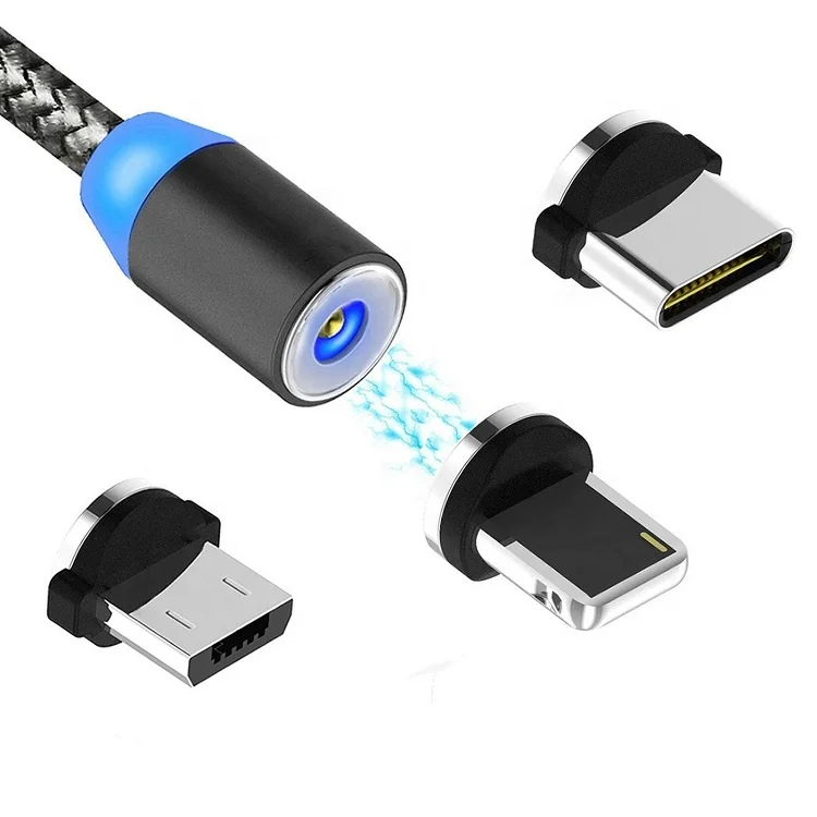 Free Shipping 1m Magnetic USB Cable for Type-c Micro Android Apple Charger Pin Charge Cable