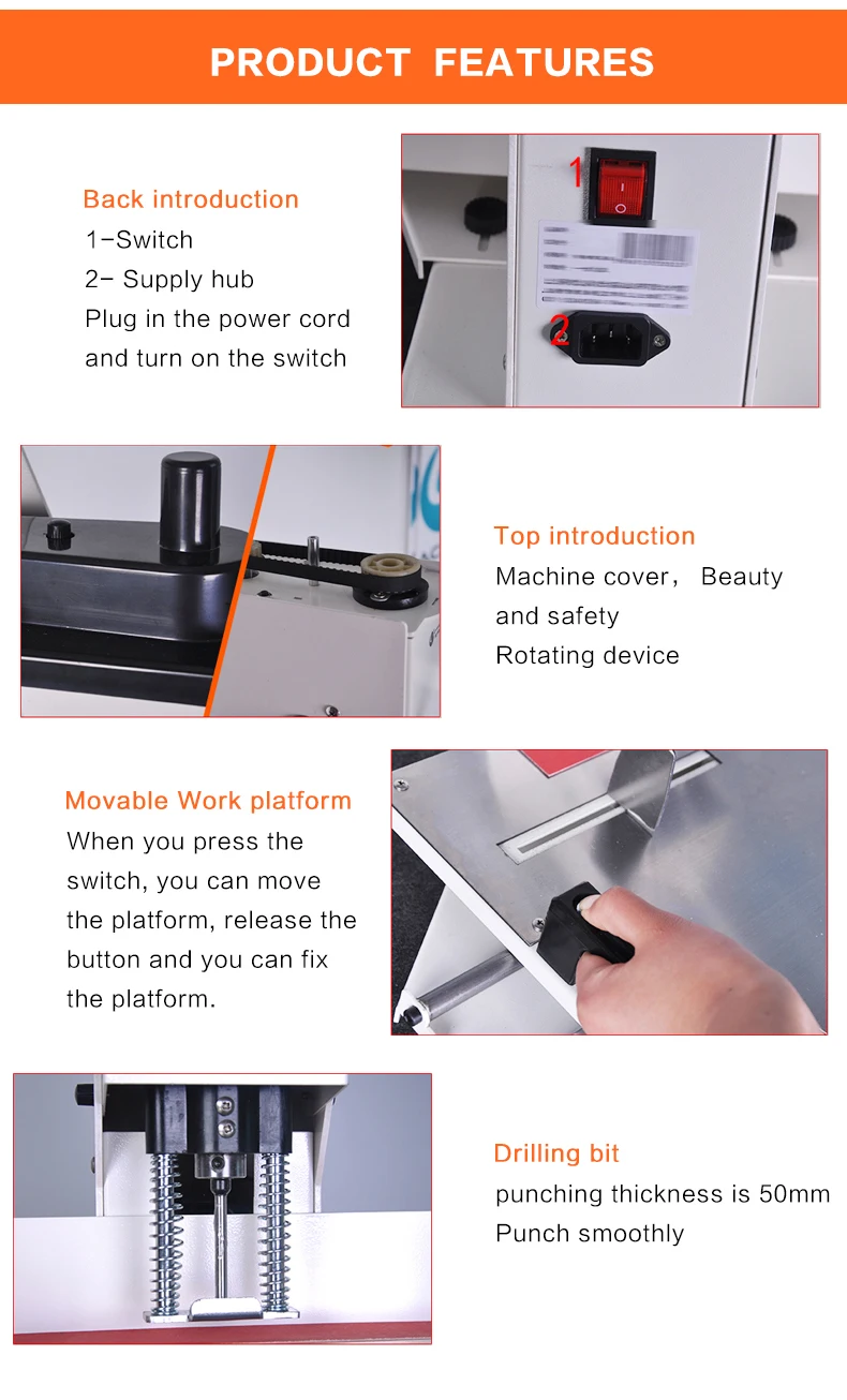 Dc1001d Paper Punching Machine Electric Heavy Single Hole Punch