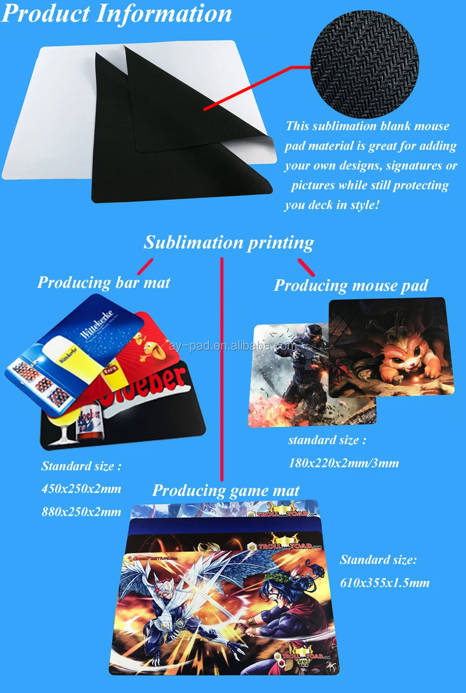 sublimation blanks mouse pad