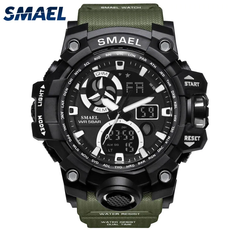 

SMAEL 1545 New design fashion mens army waterproof sport watch, Black
