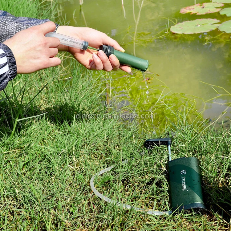 Personal Best Water Filter For Travel Aluminum Material Mini Hand Pump Water Purifier (tw01