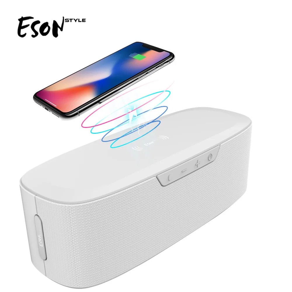 

Eson Style 15" Wireless Fast Charger 10W QI power bank 20W 10 hours playtime Portable Bluetooth Speaker