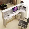 Unique design MDF PD material customized size modern beauty white salon reception desk
