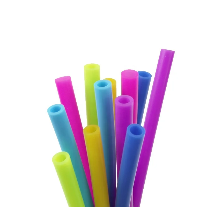 

Wholesale Eco-friendly Colorful Reusable Party Silicone Straws Silicone Drinking Straw, Pink,blue,green,clear,purple