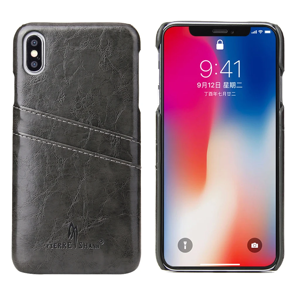 

Cash Card Holder Vintage Leather Wallet Case for Apple iPhone XS Max 2018, Gray,brown,yellow,red,blue